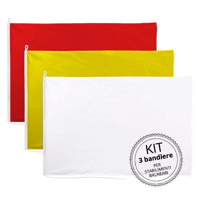 Kit bandiere Rossa-Gialla-Bianca per stabilimenti balneari