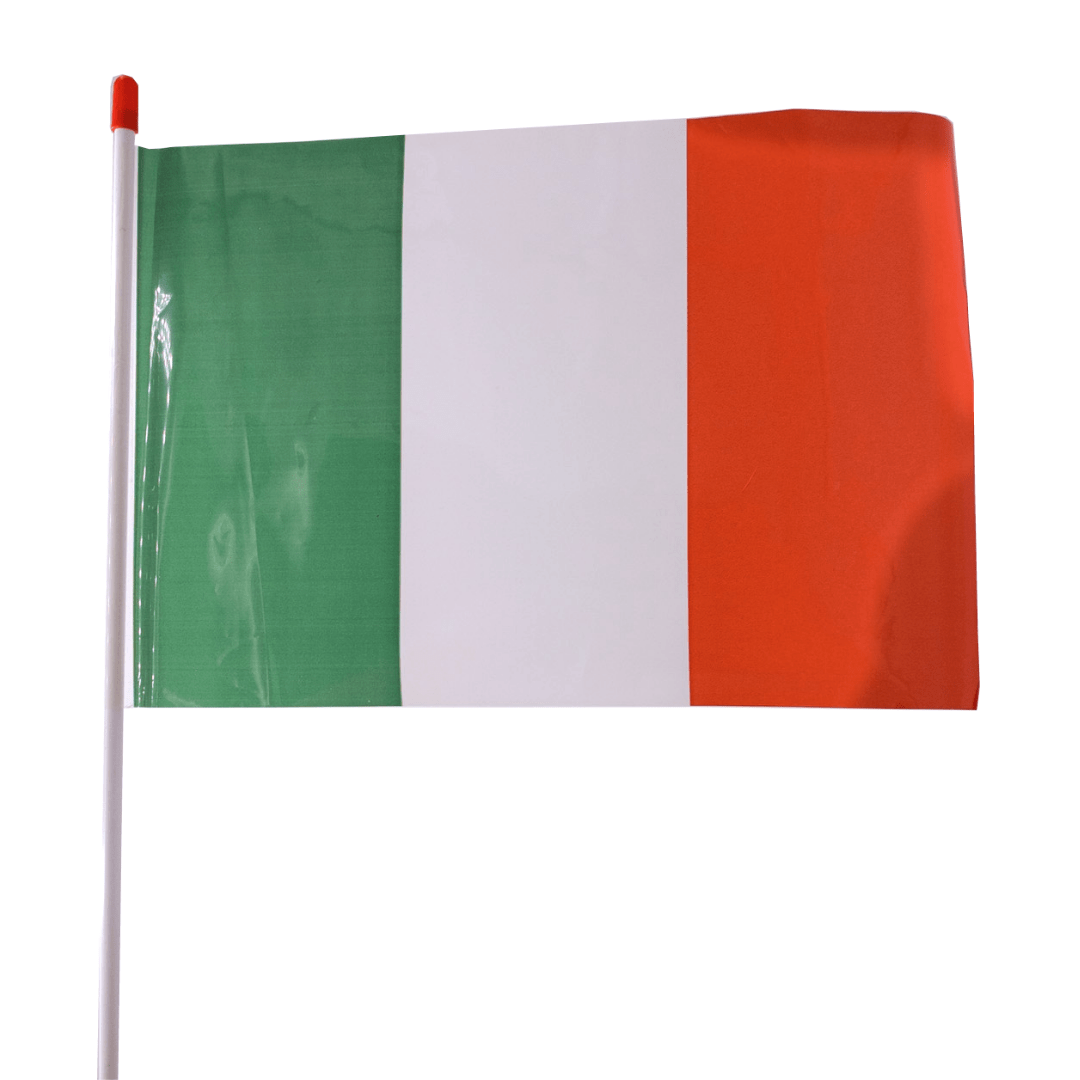 Italy plastic flags with pole (pack of 10)